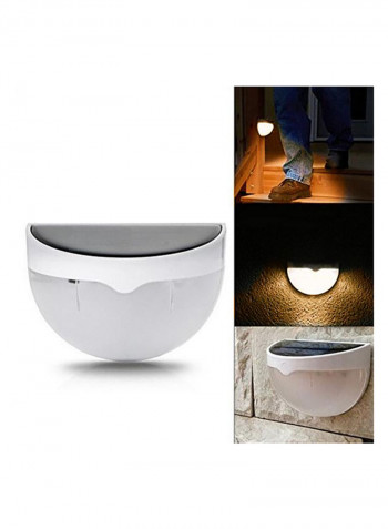 Semi-Circular LED Solar Outdoor Wall Light White 4x9centimeter