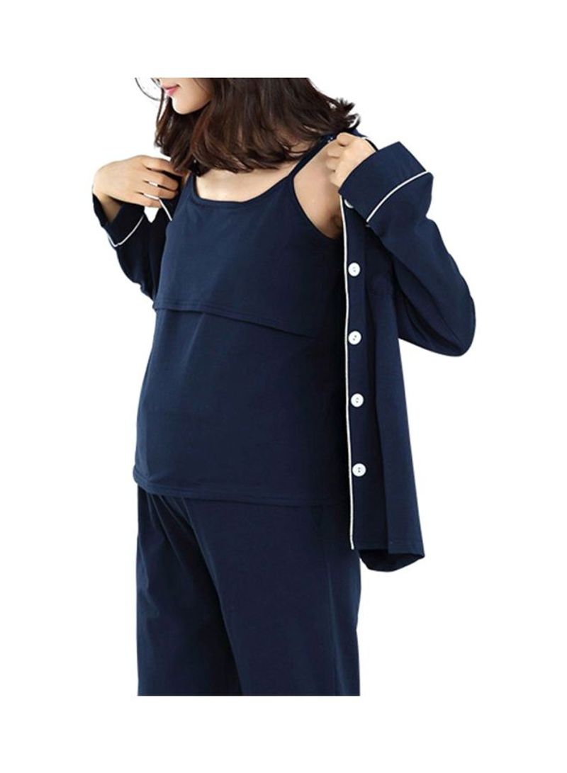 3-Piece Pajama Set Navy