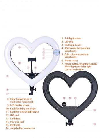 Heart-Shaped LED Ring Fill Light 18-Inch White