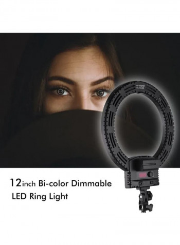 Bi-Colour Dimmable LED Ring Light White/Black