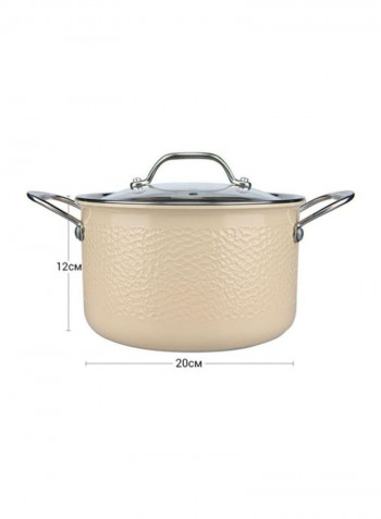 Brigitte Stainless Steel Saucepan With Lid Beige/Silver/Clear 5L