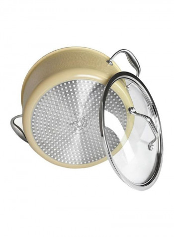 Brigitte Stainless Steel Saucepan With Lid Beige/Silver/Clear 5L