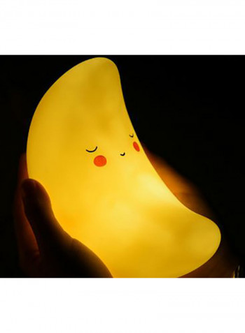 Moon Shaped Small Night Lamp Yellow/Red/Black 9x13centimeter