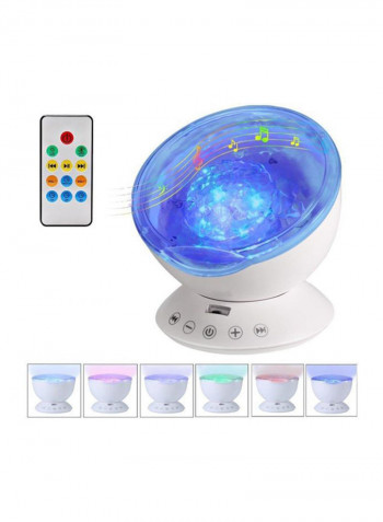 12 LED 7 Colours Night Light With Remote Control And Built-in Mini Music Player Multicolour 14x13centimeter