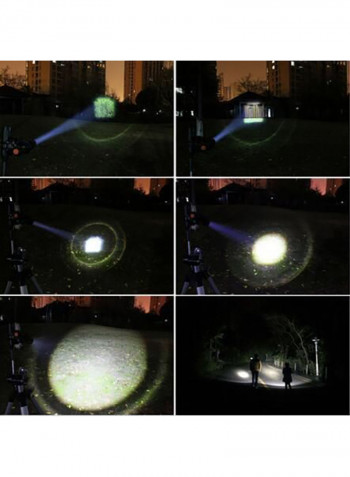 3000 Lumens Zoomable Flashlight Black 5x5cm