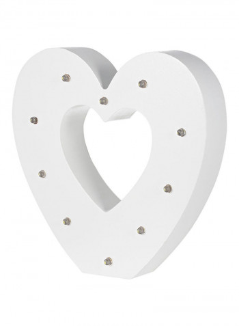 Heart Wooden Lighting White 2x6centimeter