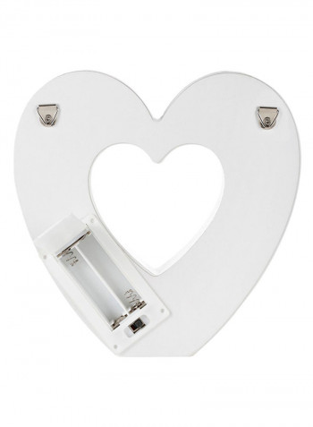Heart Wooden Lighting White 2x6centimeter