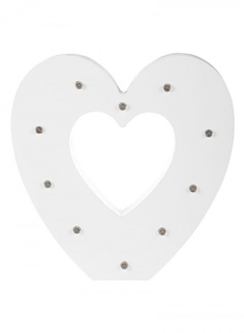 Heart Wooden Lighting White 2x6centimeter