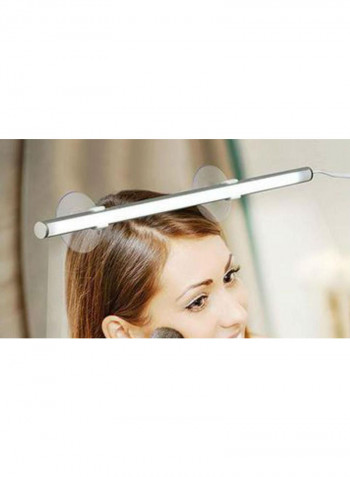 Portable Instant Vanity Dimmable LED Mirror Light White 11x11centimeter