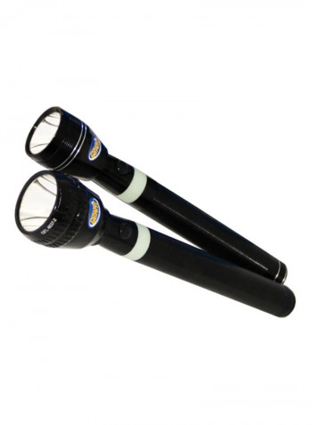 2 In 1 Rechargeable Flash Light Black 7x19centimeter
