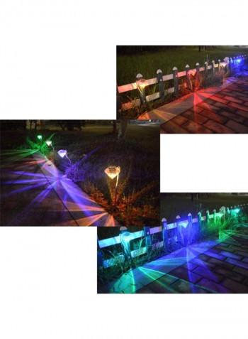 4 Pcs Solar LED Garden Light Multicolour 9x9centimeter