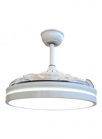 LED Remote Control Ceiling Lamp With Fan White 29x54centimeter