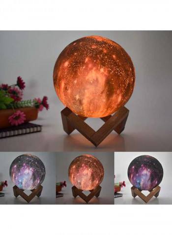 Remote Controlled 3D Moon Table Lamp Multicolour 8x10centimeter
