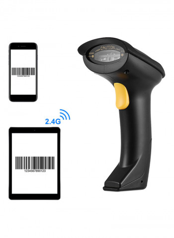 24G Wireless 1D Barcode Scanner Black