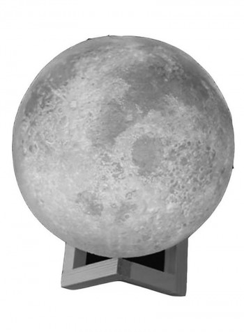 3D USB LED Moon Lamp White/Beige 19cm