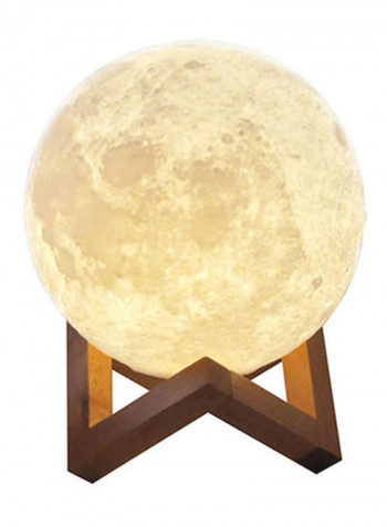 3D USB LED Moon Lamp White/Beige 19cm