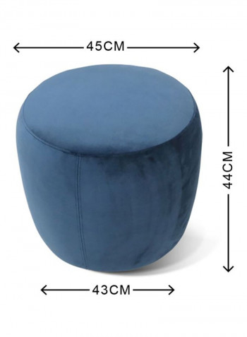 Round Pouf Blue 45x44x43cm