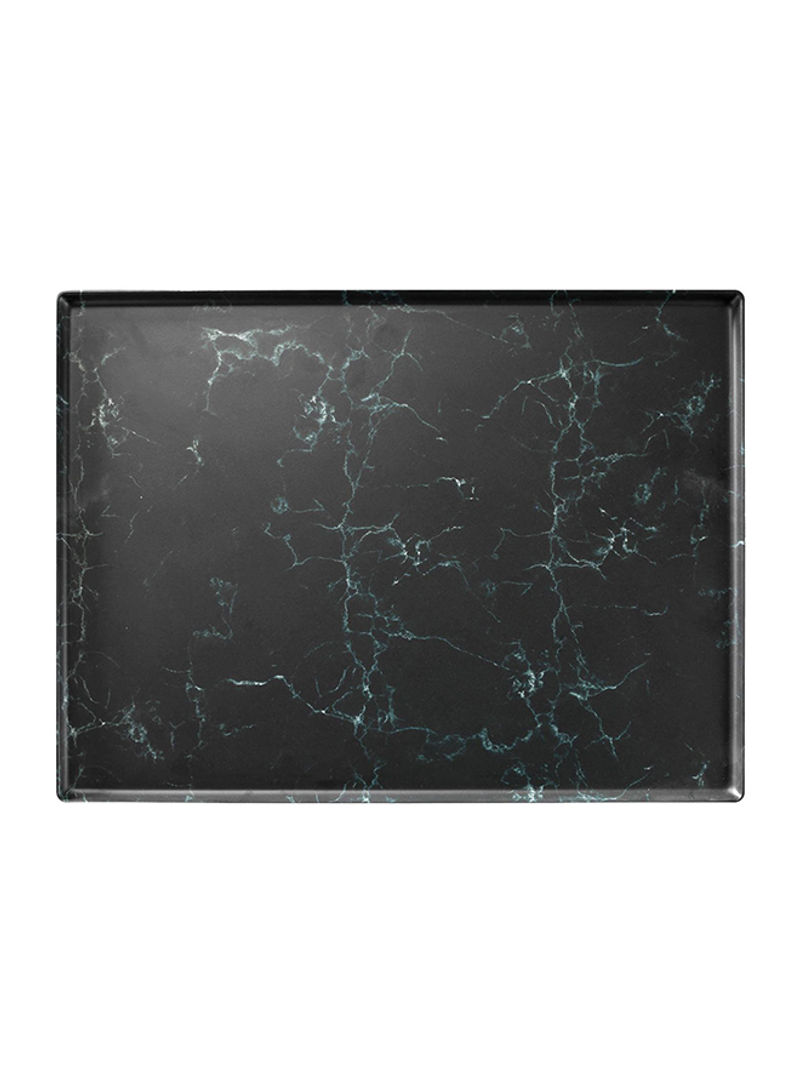 Melamine Marble Vestah Mat Serving Tray Black 40 x 30centimeter
