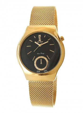 Women's Moon Eclipse Round Shape Stainless Steel Analog Watch 9021B-1D1