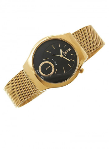 Women's Moon Eclipse Round Shape Stainless Steel Analog Watch 9021B-1D1