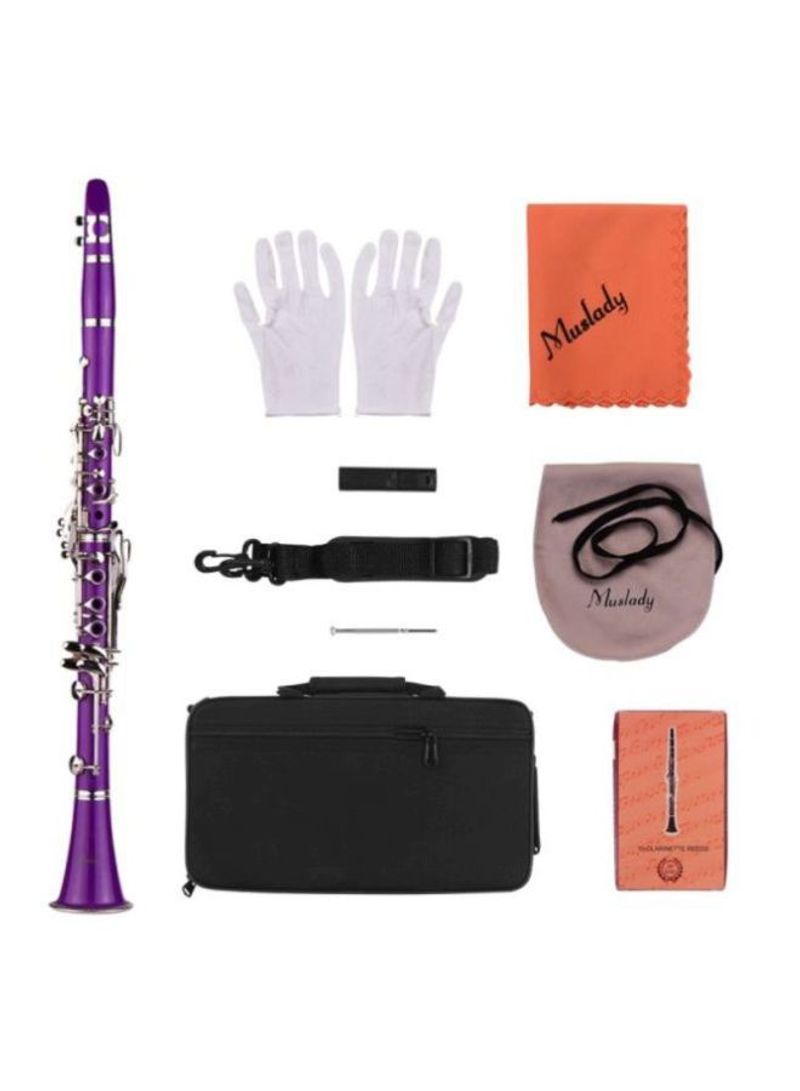 17-Key Clarinet Bb Flat with Carry Case Gloves Cleaning Cloth