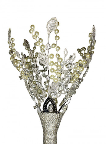 Metal Fancy Flower Holder Gold/Silver 33x21centimeter