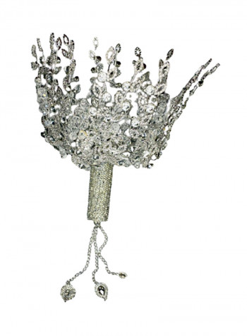 Metal Fancy Flower holder Silver 21x22centimeter