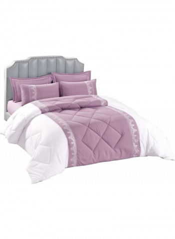 6-Piece Comforter Set Microfiber Pink 240x 260cm