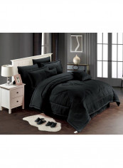 12-Piece Embrace Comforter Set Microfiber Black King
