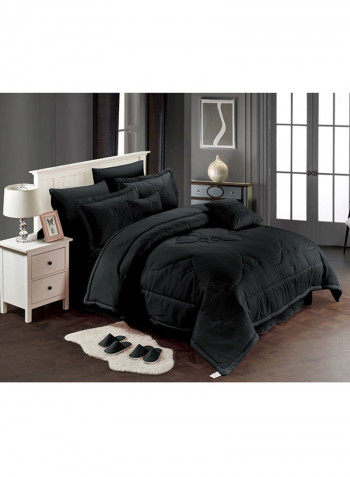 12-Piece Embrace Comforter Set Microfiber Black King