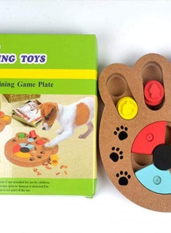 Bone Paw Print Type Wooden Play Feeding Multi-Function Pet Toy Multicolour