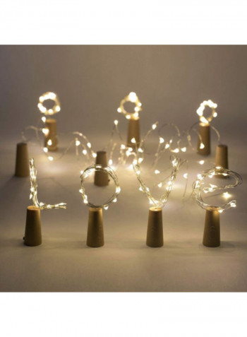 20LED 10-Piece   Bottle Lights With Screwdriver Battery Operated Cork Multicolour 6x18centimeter
