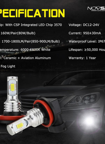 H3 1800LM Car LED Fog Lights
