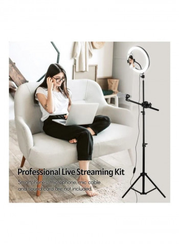 LED Ring Light Kit with Metal Light Stand Phone Holder  Multicolour
