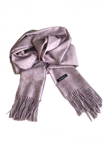 Blanket Feel Combination Scarf Pink/Grey