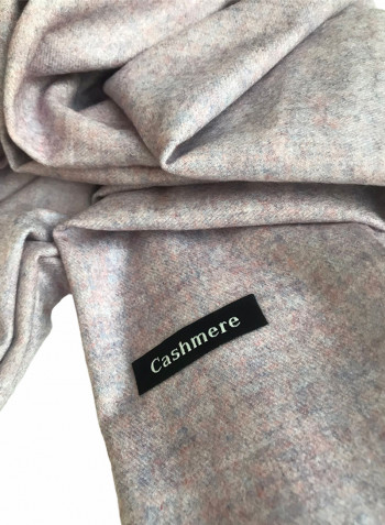 Blanket Feel Combination Scarf وردي/رمادي