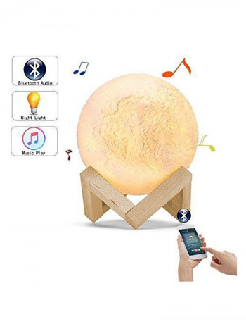 Wireless Moonlight With Bluetooth Audio Player Beige/Brown 7x23centimeter