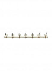 Wall Hooks With Wood Rod White/Brown 40x3.5x4.75inch