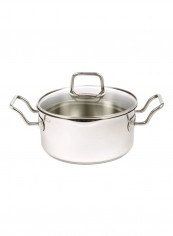 Stainless Steel Vented Stockpot With Straining Lid Silver 2.8L