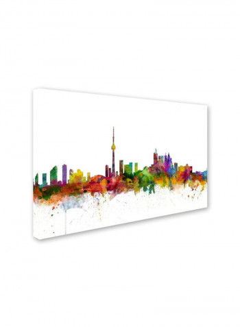 Toronto Canada Skyline Canvas Wall Art multicolour 16 x 24inch