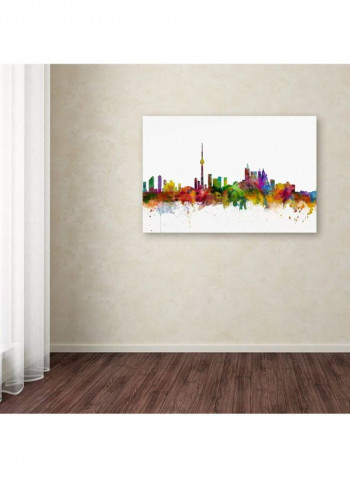 Toronto Canada Skyline Canvas Wall Art multicolour 16 x 24inch