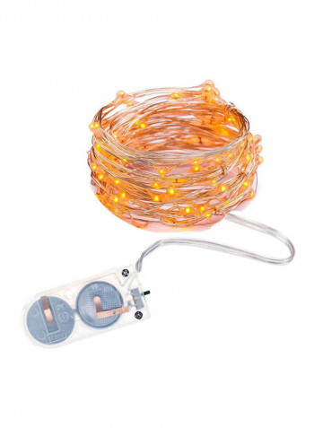 Battery Operated Copper Wire String Lights Yellow 1x8centimeter