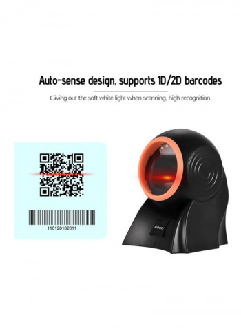 USB Wired Handheld Barcode Scanner Black/Orange