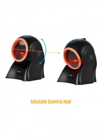 USB Wired Handheld Barcode Scanner Black/Orange