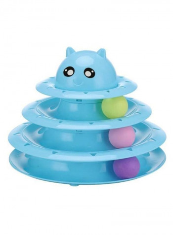 Three-Tier Turntable Track Tower Blue/Purple/Green 24.5x19.5cm