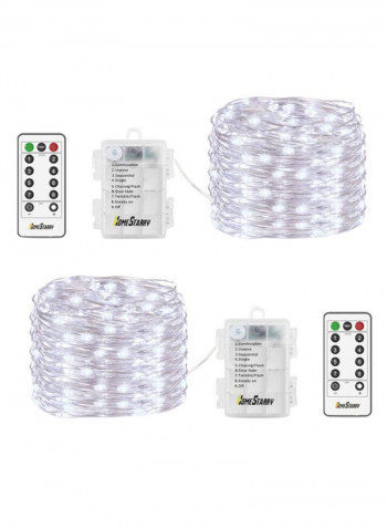 2 Pack 66 LED 16.4 Feet String Lights White 10x9centimeter