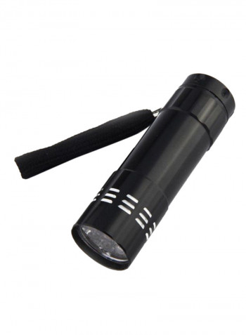 Uv Ultra Violet 9 LED Flashlight Torch Black 15x13centimeter