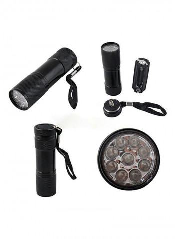 Uv Ultra Violet 9 LED Flashlight Torch Black 15x13centimeter