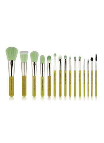 15-Piece Bambu Complete Brush Set Green