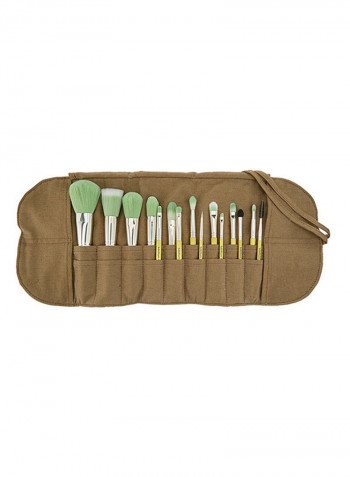 15-Piece Bambu Complete Brush Set Green